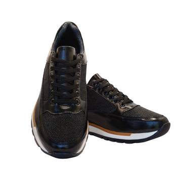 Tenis Piel Mantarraya Negro
