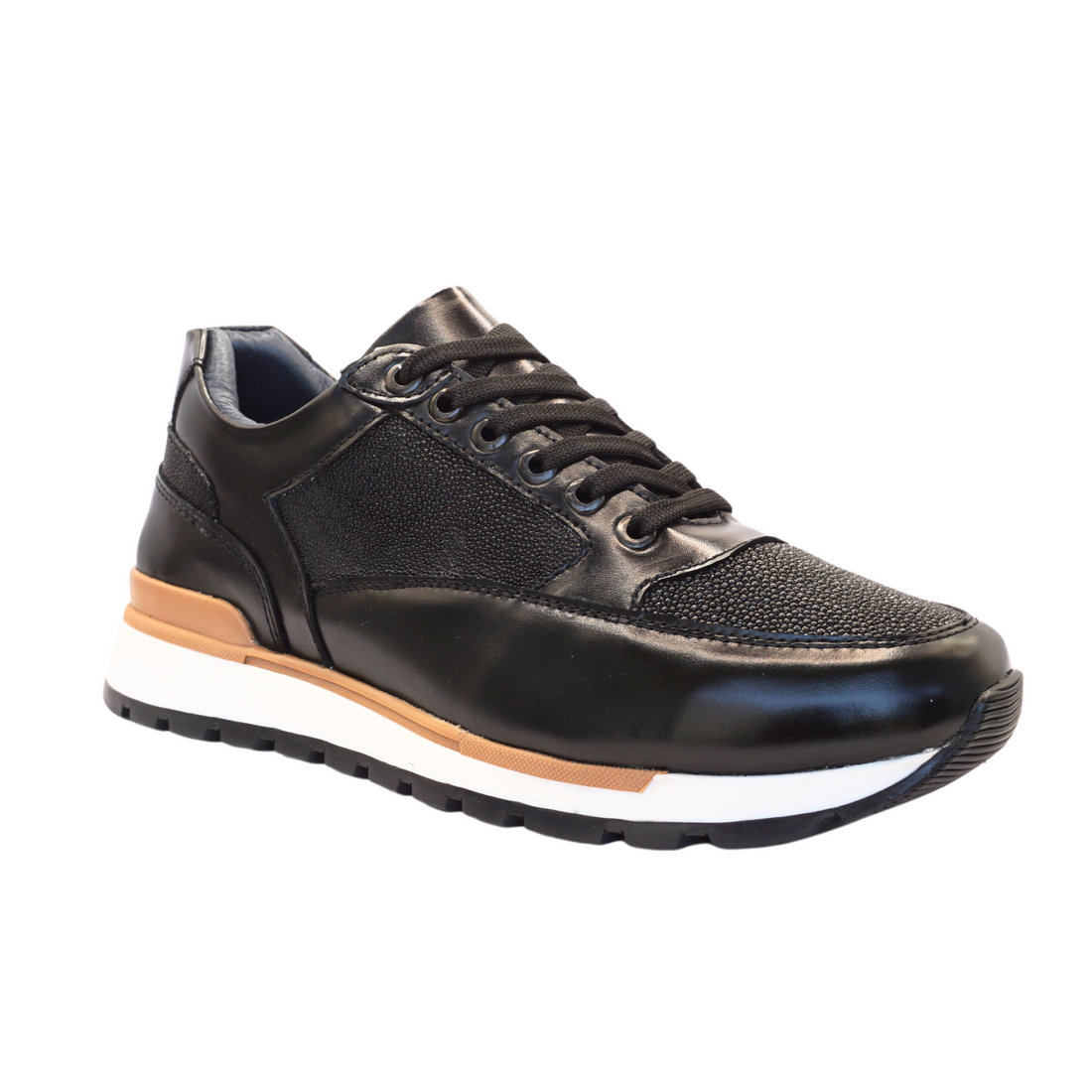 Tenis Piel Mantarraya Negro