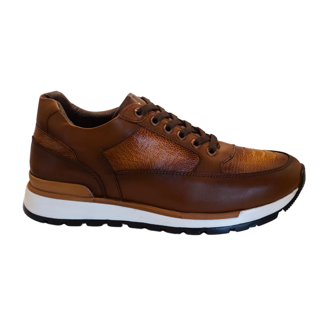 Tenis Piel Avestruz Café