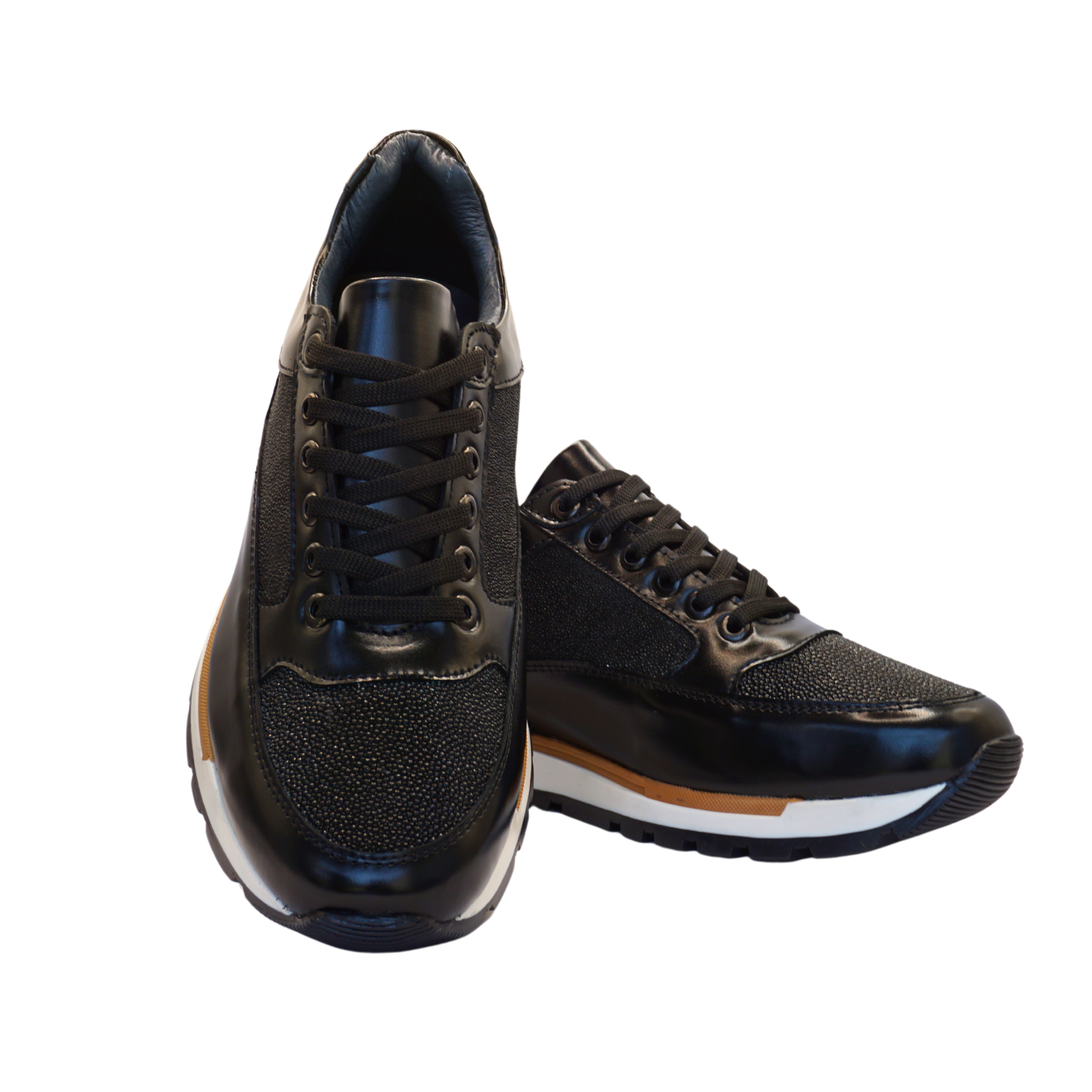 Tenis Piel Mantarraya Negro